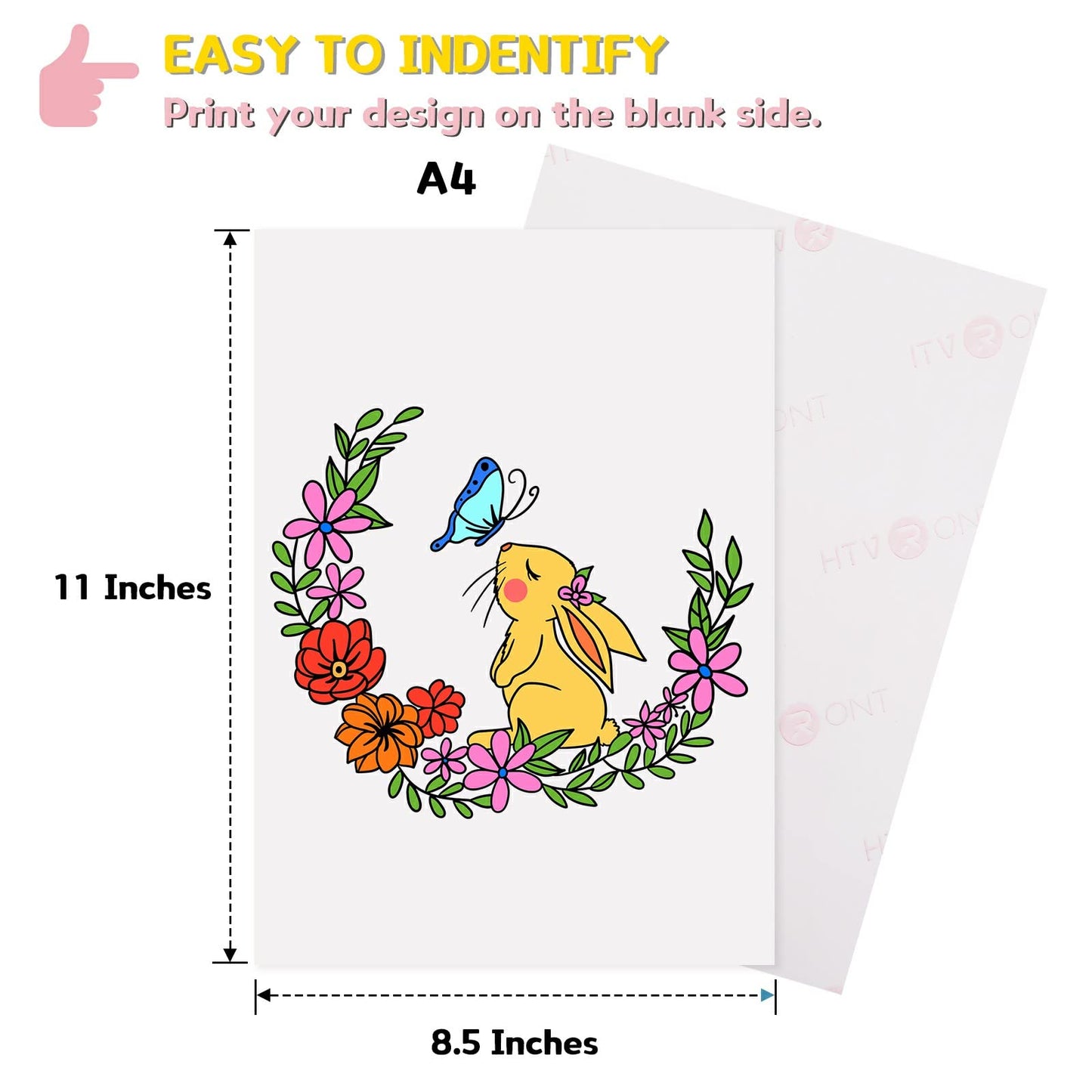 HTVRONT Heat Transfer Paper for Light T Shirts -100 Sheets 8.5x11" Iron on Transfer Paper for Inkjet Printer, Stretchable & Durable Printable Heat Transfer Vinyl, Easy to Use