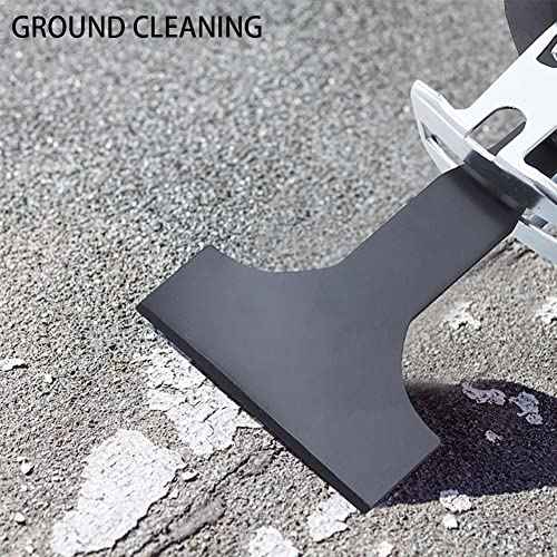 4PCS Reciprocating Saw Scraper Blade, High Carbon Steel Tile Cleaning Tools for Removing Tile Grout Glue Gaps Adhesives, Wall Cleaning, Metal derusting (Black)