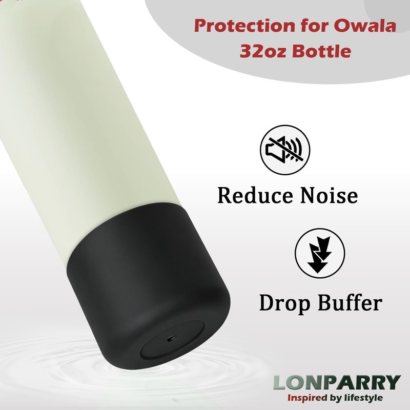 2-Pack Silicone Boot for Owala 32 oz Water Bottle, Anti-Slip & Scratch Noise Reduction Accessories, Rubber Bottom Protective Cover for Owala FreeSip, Twist & Flip Stainless Steel 32oz Water Bottles