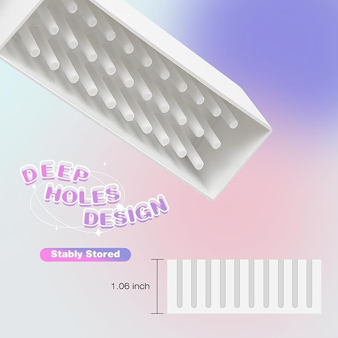 Depvko Nail Drill Bits Holder: 30 Hole Dustproof Portable Storage Case for Professional Manicure Tech, Salon Organizer Box with Acrylic cover (drill bits not included)
