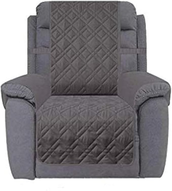 Ameritex Waterproof Nonslip Recliner Cover Stay in Place, Dog Chair Cover Furniture Protector, Ideal Recliner Slipcovers for Pets and Kids (Dark Grey, 30'')