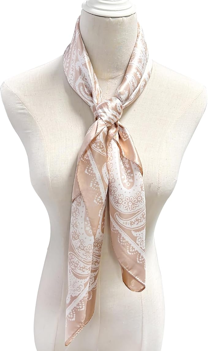 vimate 35" Square Silk Like Head Scarf - Women's Fashion Satin Scarf Bandana for Hair Wrapping at Night.