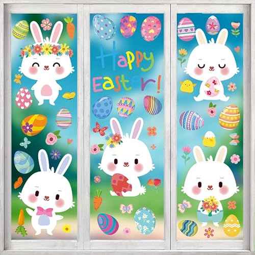 Easter Window Clings for Glass Windows Spring Window Clings Easter Window Stickers for Easter Window Decorations