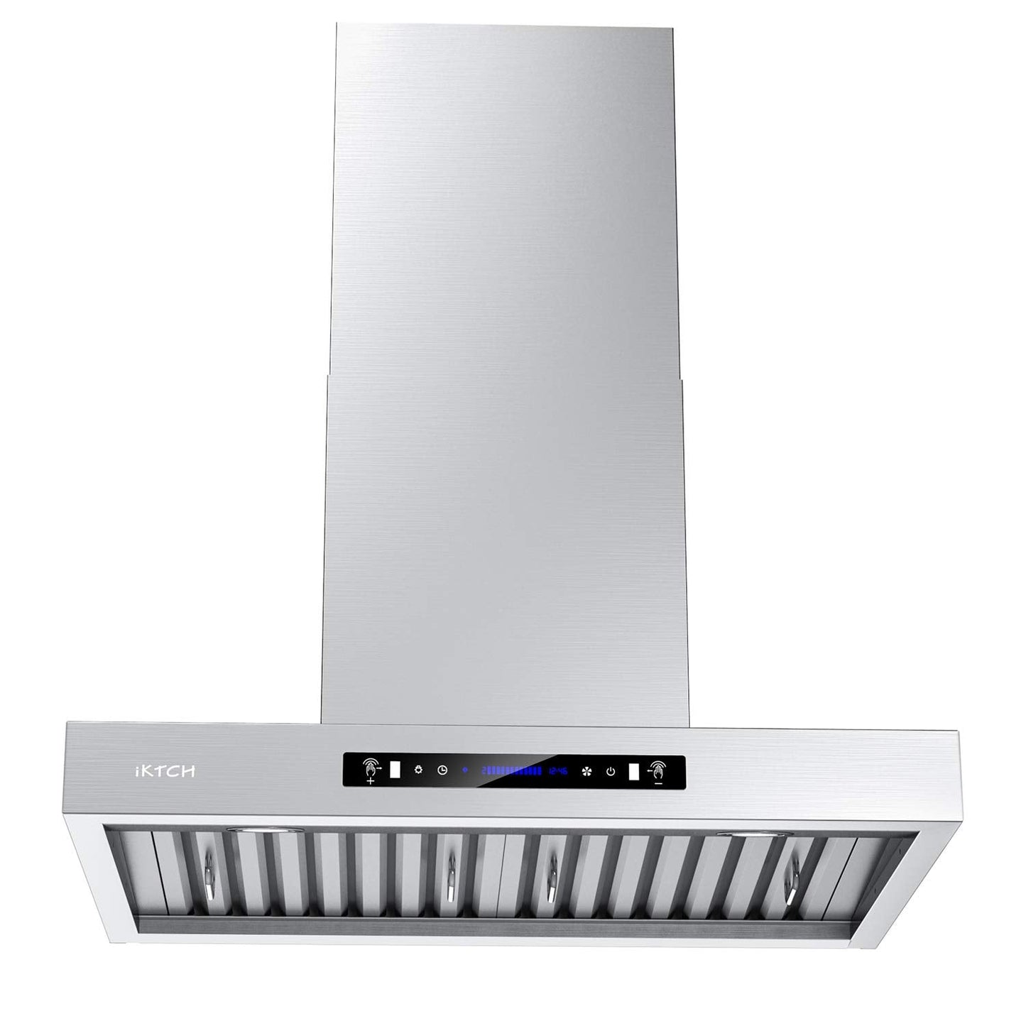 IKTCH 30 inch Wall Mount Range Hood, 1200 CFM Ducted Range Hood with 4 Speed Fan, Durable Stainless Steel with Gesture Sensing & Touch Control IKP01-30