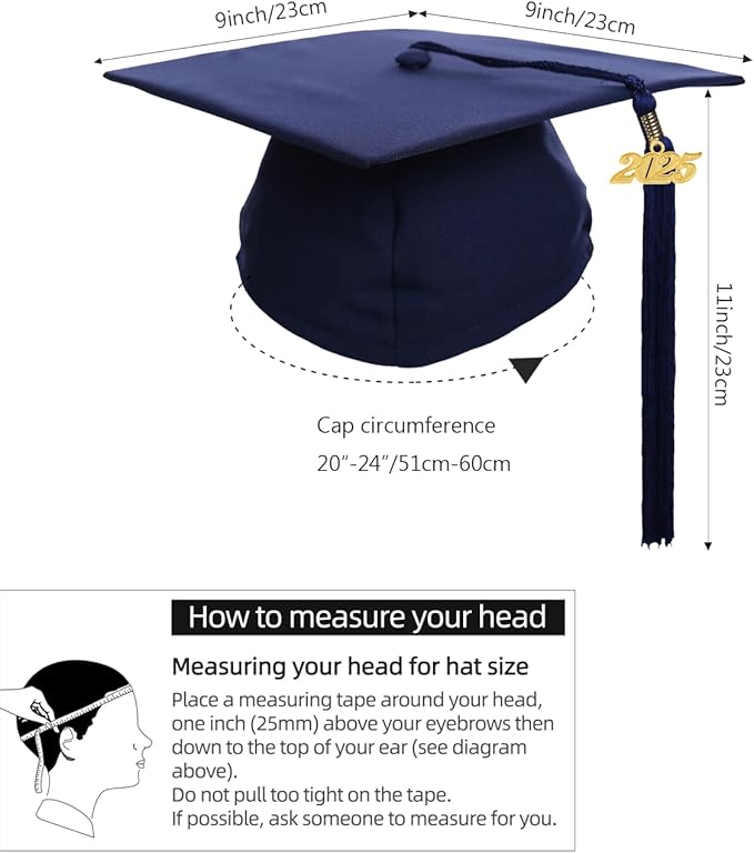 Newrara Graduation Unisex Matte Adult Graduation Cap with Tassel