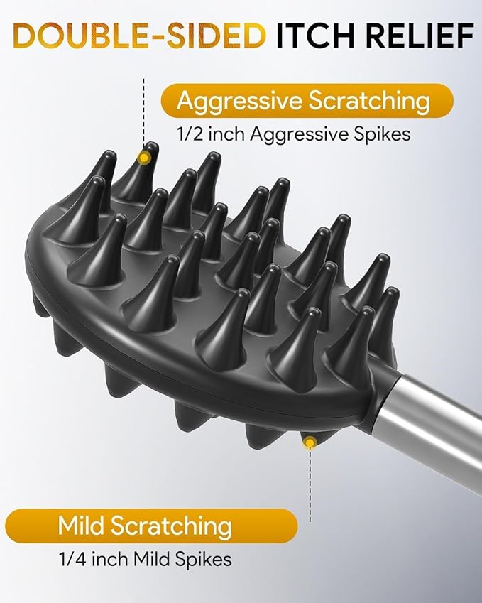 TUKUOS Telescoping Back Scratcher with 5Pcs Detachable Heads, Valentines Day Gifts for Him Men, Larger Scratching Tips, Anniversary Birthday Gifts for Men Women Back Scratcher for Men/Dad/Women/Adults