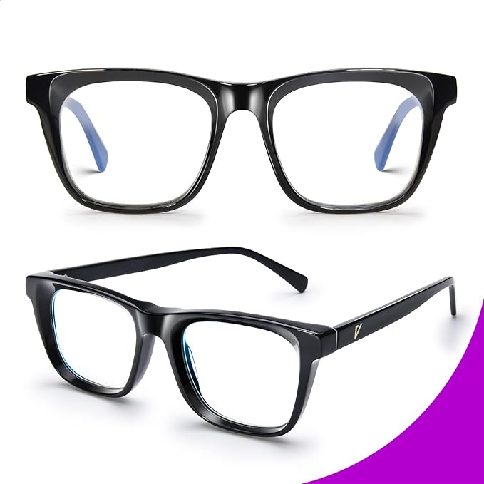 VISOONE Square Blue Light Blocking Glasses TR90 Clear Lens for Women Men BONA