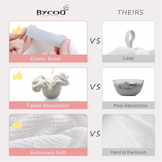 Large Microfiber Hair Towel Wrap for Women, Anti Frizz Drying Towel, Fast Dry Turban Wet Hair, Long, Thick, Curly Super Absorbent Soft Towels - White