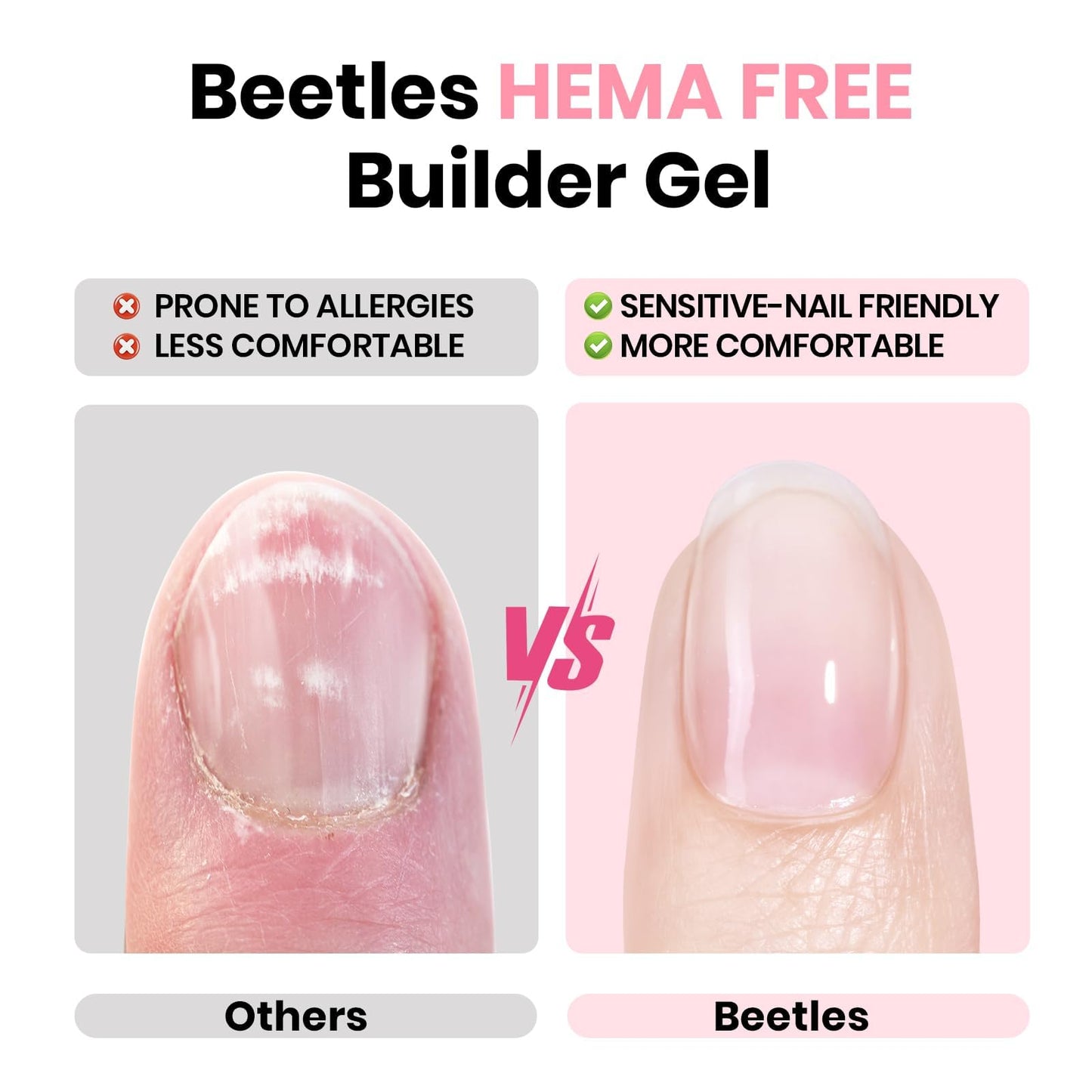 Beetles Builder Gel for Nails HEMA-Free with Base & Top Coat,Nail Protection Trio Set 3 Pcs Strengthening Nail Apex Building Extension for Beginner DIY Salon at Home,Clear Building Gel,UV & LED Cured
