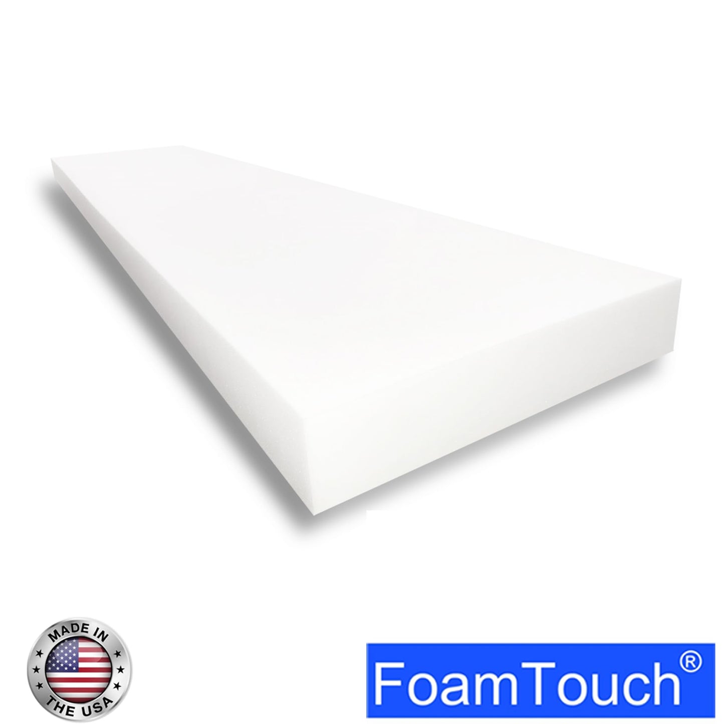 FoamTouch High Density Upholstery Foam (1" x 24" x 72"), 1.79LB Density-45LB ILD, Made in USA – Ideal for Couch Cusions, Chair Cushions, Bench Cushions and Varity of Upholstery Projects