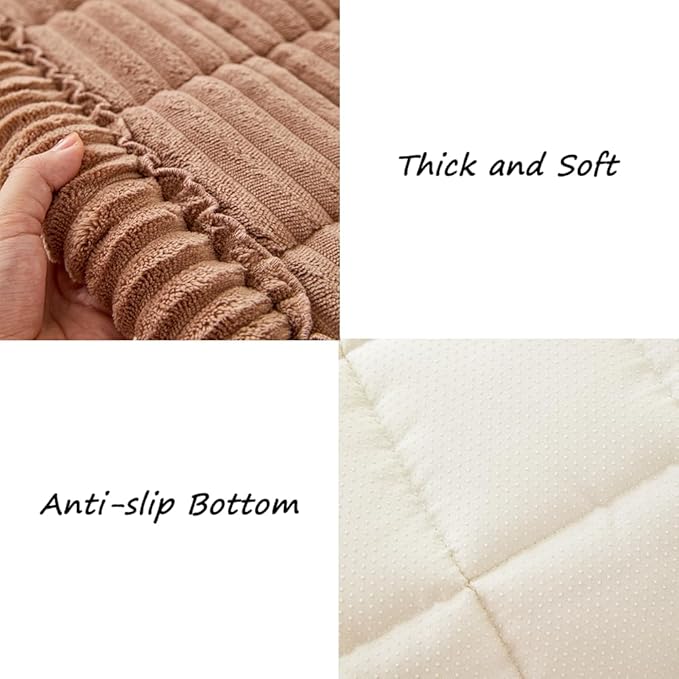 Couch Cover for Dogs Washable, Fuzzy Pet Couch Covers for 3 Cushion Sofa Pet Friendly, Non Slip Sofa Cover (Dark Brown, 27.6" x 70.9"/70 x 180cm)