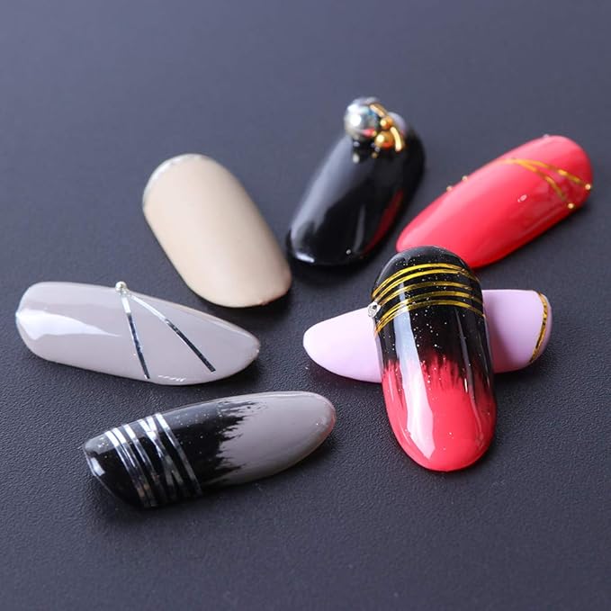 Artdone Nail Striping Tape Lines Kit With Nail Art Pens Dotting Tools And Liner Brushes For Gel Polish Small Detail Drawing Design Paint