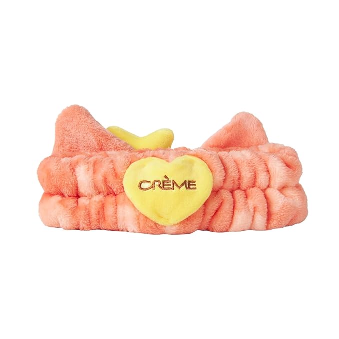 The Crème Shop 3D Teddy Headyband™ - Plush SPA Headband with Stretchy Elastic Band for Comfortable Fit - Ideal for Hair Control during Beauty and Skincare Routines (RED PANDA)