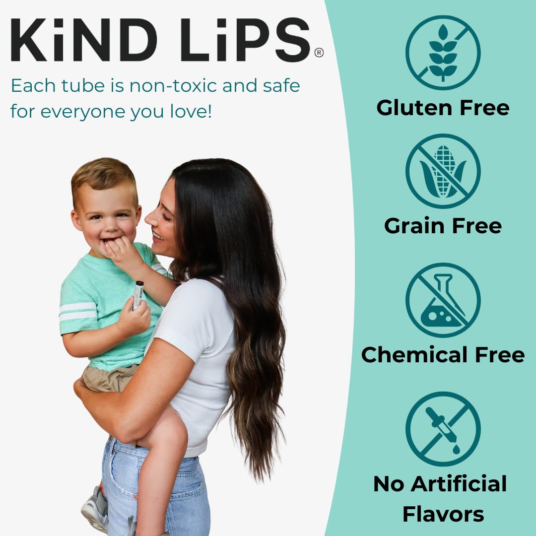 Kind Lips Watermelon Lip Balm 2-Pack - USDA Organic, Natural Chapstick Alternative for Dry Lips | Gluten-Free, Cruelty-Free