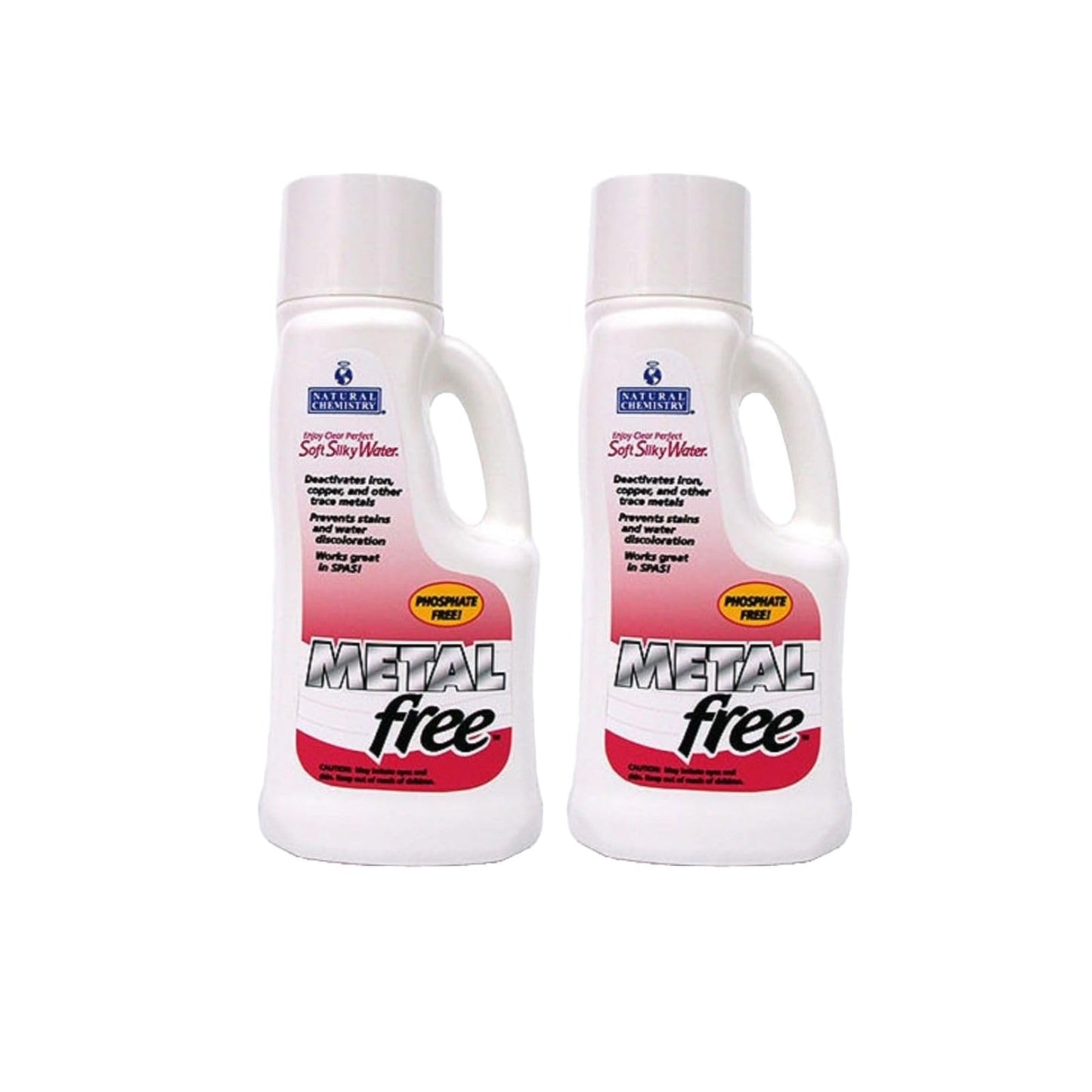Natural Chemistry Metal Free, 1 Liter, Pack of 2, Phosphate Free, Protects Against Calcium and Mineral Scale Buildup, Prevents Stain and Water Discoloration