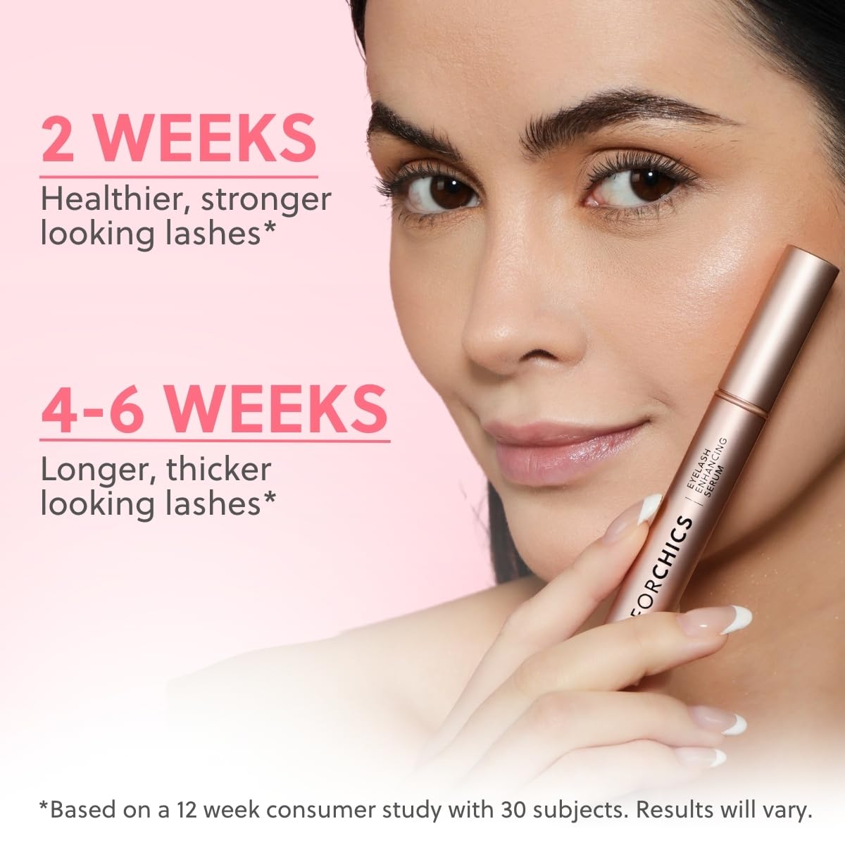 ForLash by ForChics: 3 Pack Ultimate Hormone- Free Eyelash Growth Serum for Enhanced Fuller, Thicker, Longer Lashes - Regrowth Booster, Organic Formula, Vegan & Cruelty-Free