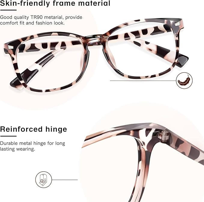 Blue Light Glasses for Woman Men | 99% Blue Light Blocking Glasses | Computer Glassess | Gaming | TV Phone Screen Reader Square Frame | Anti Eyestrain & UV Glare,1 Pack