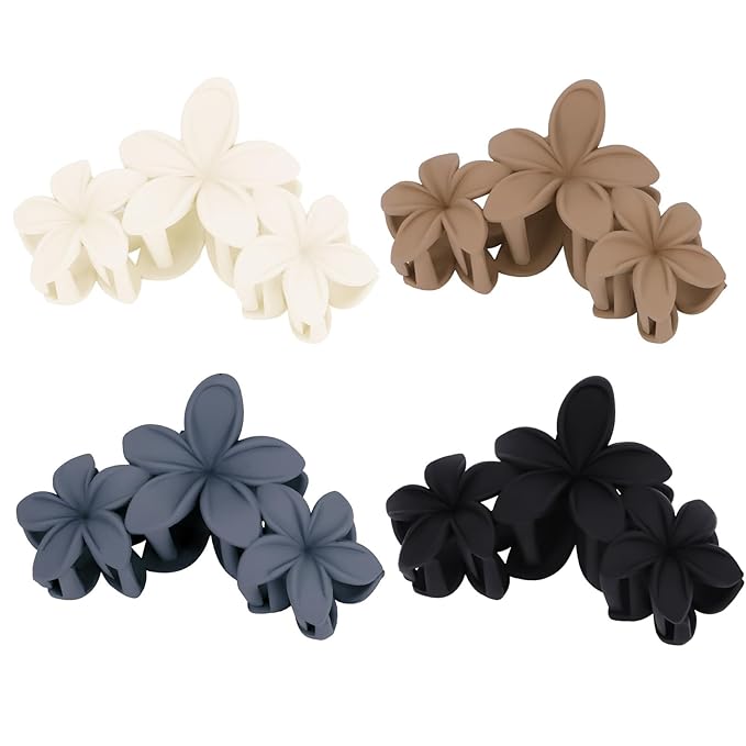 Hawaiian Flower Hair Clips Large Matte Hair Claw for Women Non-Slip Strong Hold Clips for Thick Hair, Hair Accessories for Women