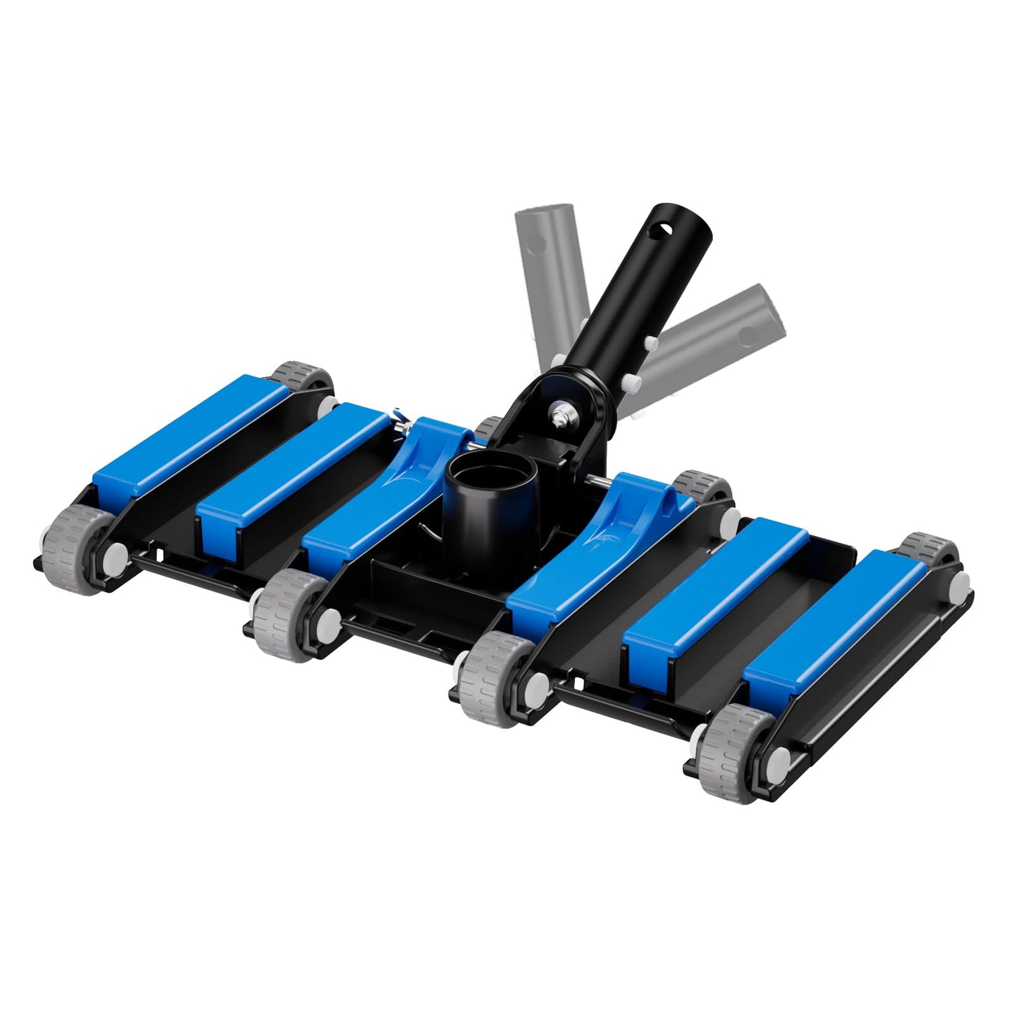 Commercial-Grade 4.4 LB Weighted Pool Vacuum Head & Swivel Handle - Lab-Tuned Brush,Debris Guide & Vinyl-Safe Wheels for High-Efficiency Cleaning,Inground & Above Ground Swimming Pools –Blue