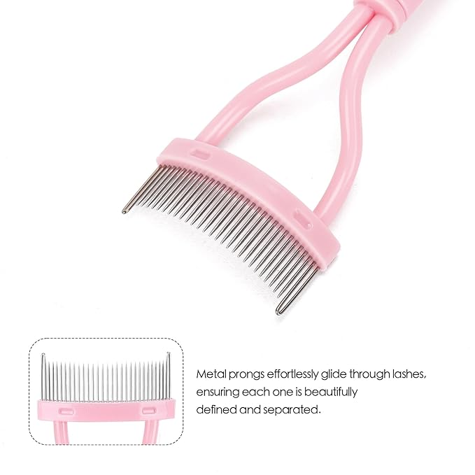 2 Pcs Eyelash Separator Tool Mascara Brushes Eyelash Comb Separator Definer Lash Comb for Combing, Separating Lashes - Light Pink