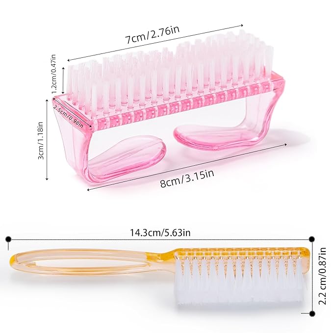 5PCS Handle Grip Nail Brush, Hand Fingernail Scrub Cleaning Brushes for Toes and Nails Cleaner, Pedicure Scrubbing tool kit for Men and Women (Multicolor)