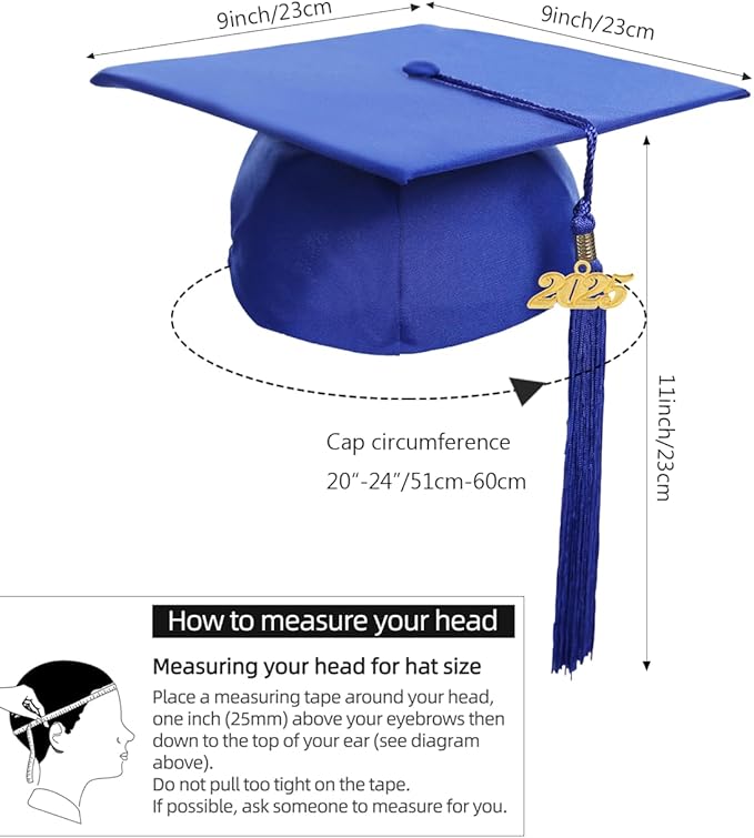 Newrara Graduation Unisex Matte Adult Graduation Cap with Tassel