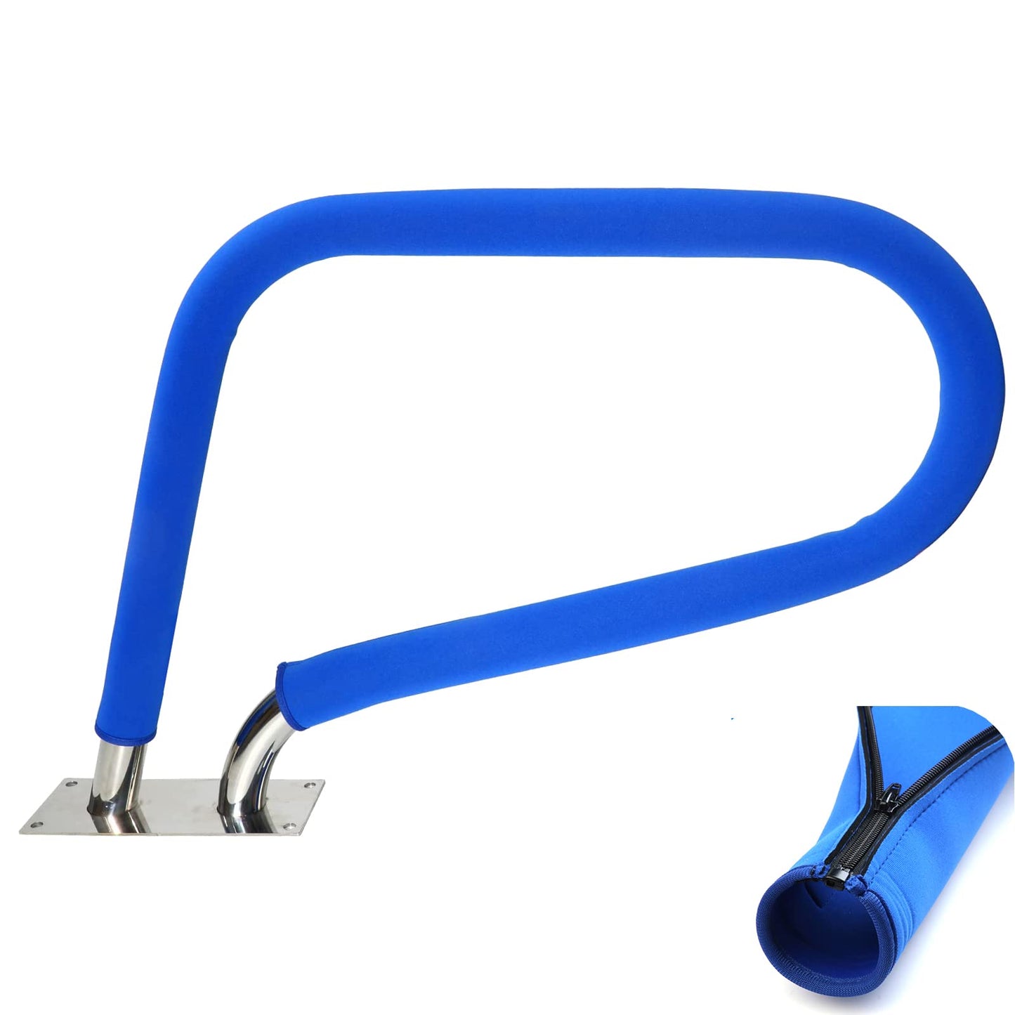 Ginchain Pool Handrail Cover, Slip Resistant Zippered Hand Grip Rail Cover, Safety Rail Grip Sleeve for Inground Swimming Pool Hand Railing Cover(6 feet, Royal Blue)