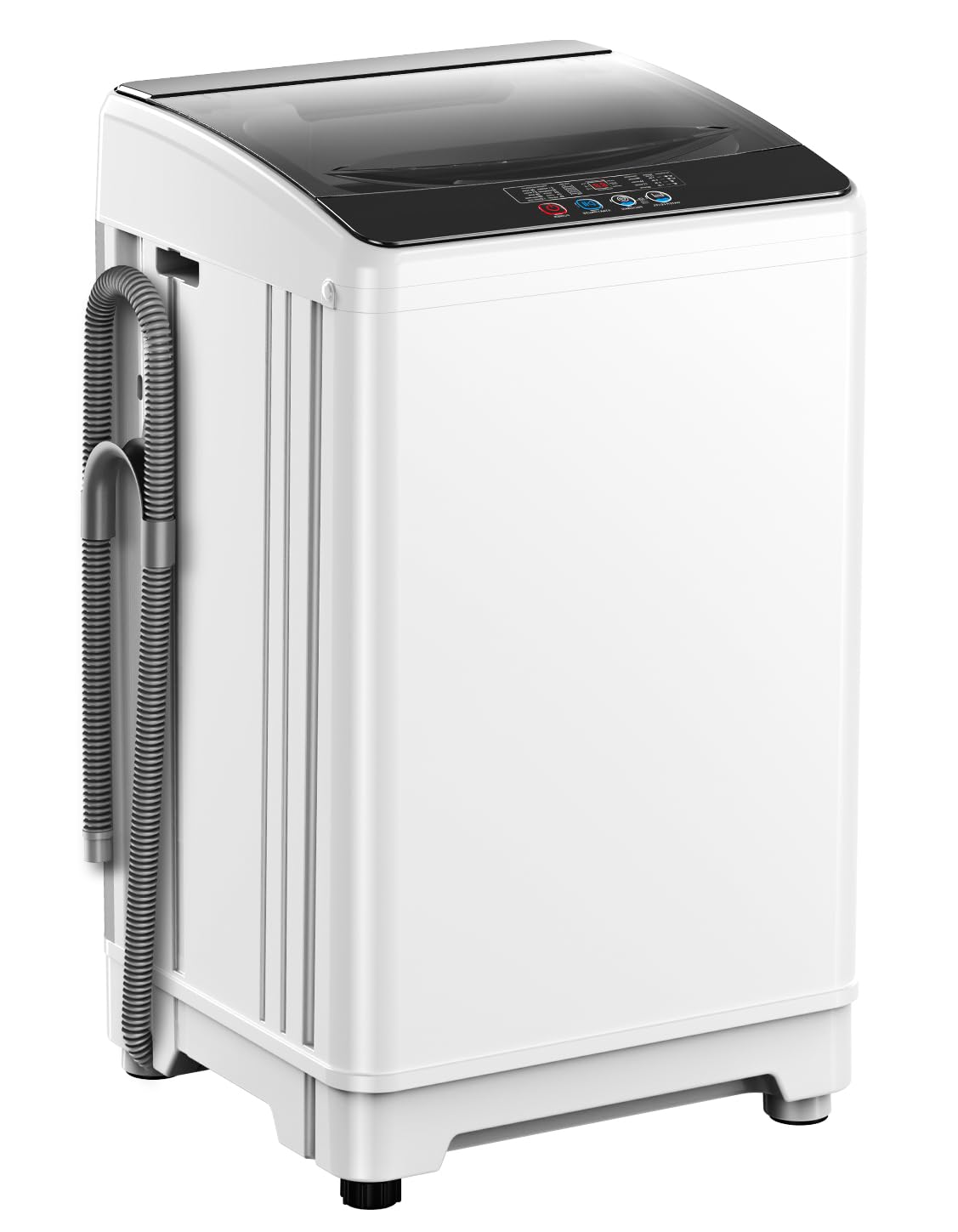 TABU 18lbs Portable Washing Machine, 2.4 Cu Ft Full Automatic Washing Machine with Drain Pump, Automatic Washer and Dryer with 10 Wash Programs & 8 Water Levels for Home, Apartment, RV, White