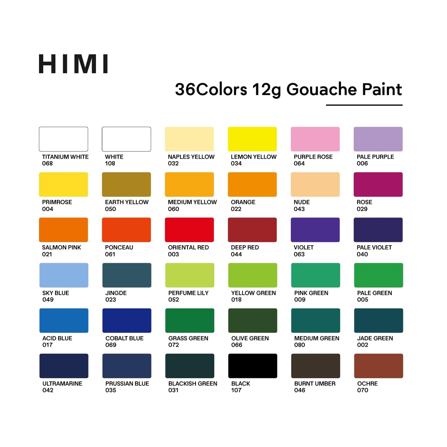 HIMI Twin Cup Jelly Gouache Paint Set with 3 Paint Brushes, 36 Colors 12g, Jelly Cup Design, Non Toxic Paint for Canvas and Paper, Art Supplies for Professionals (Purple Case)