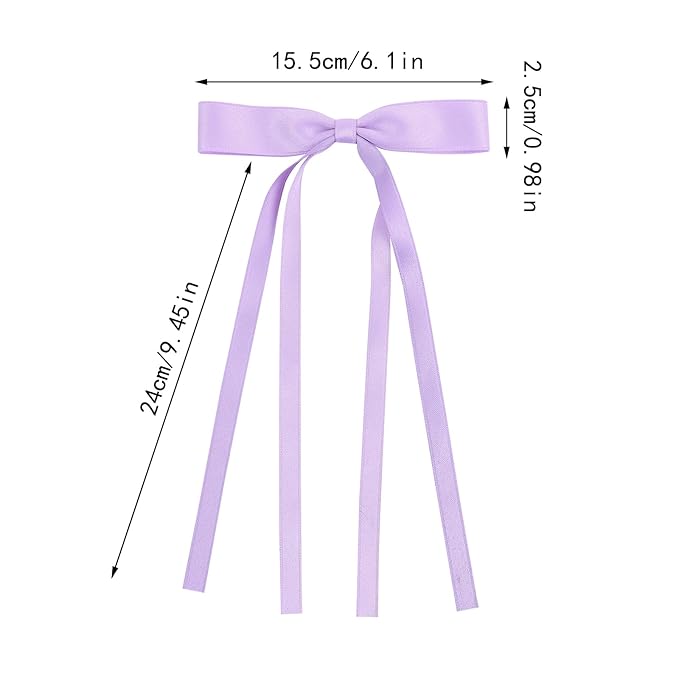 Hair Bows Clips Coquette Ribbon Bowknot with Long Tail Princess Hair Bows French Barrettes Hair Accessories for Women Girls 16PCS (Wine Red, Beige, Green, Purple)