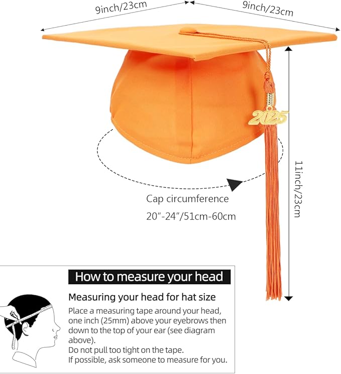Newrara Graduation Unisex Matte Adult Graduation Cap with Tassel