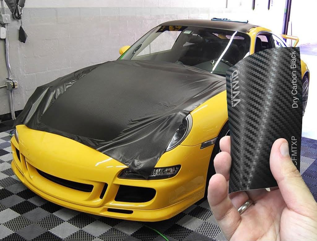 VVIVID® XPO Black Carbon Fiber Car Wrap Vinyl Roll with Air Release Technology (1.5ft x 5ft)