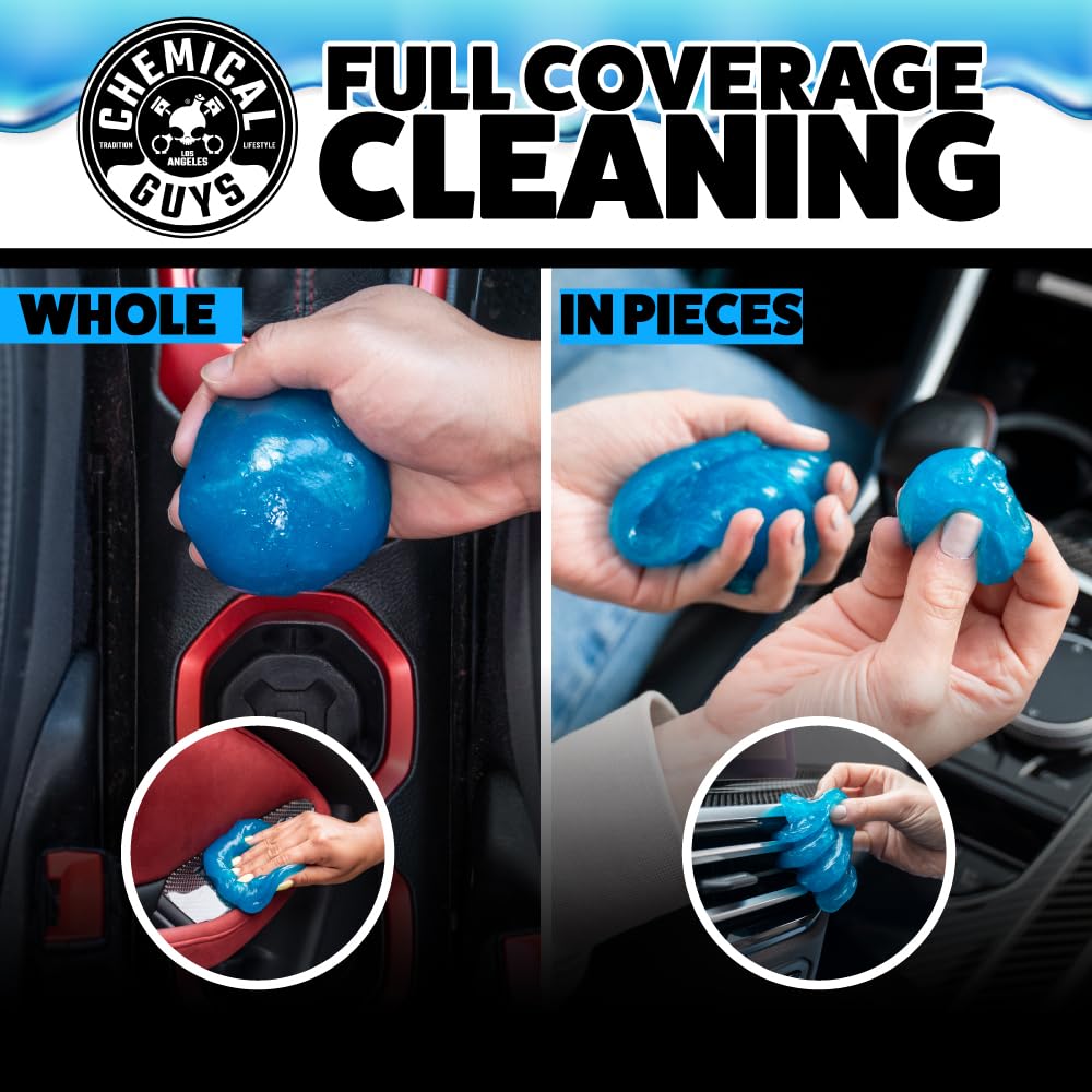 Chemical Guys Sticky Icky Car Cleaning Gel, Green Apple, Interior Car Cleaner, Reusable Automotive Crevice & Interior Dust Cleaner for Air Vents, Consoles, Cup Holders & Keyboards, 4 Pack (100g Each)