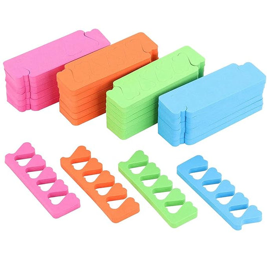 48pcs Sponge Toe Separators Pedicure Set for Nail Polish- Premium Nail Art Painting and Polishing Tool Kit, 4 Funy Color