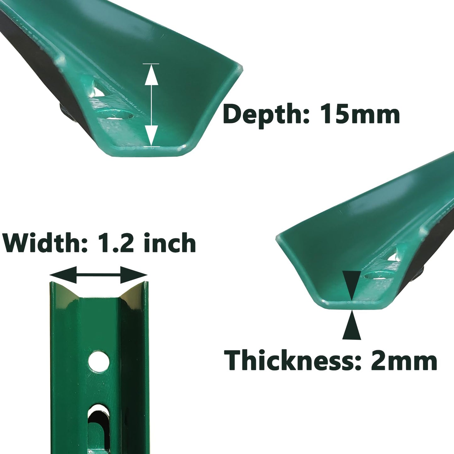 ARIFARO Fence Posts 3 Feet Sturdy Duty Metal Fence Post, Pack of 10, No Dig Garden U Post for Wire Fencing Steel Post for Yard, Outdoor Wire
