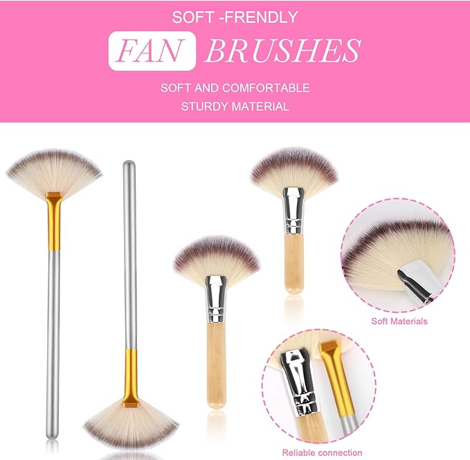 8 Pcs Esthetician Supplies for Facials 2 Facial Fan Mask Brushes 2 Purple Silicone Facial Bowls 2 Spa Facial Headband Velcro 2 Fluffy Fan Brushes Facial Applicator Brush with Long and Short Handle