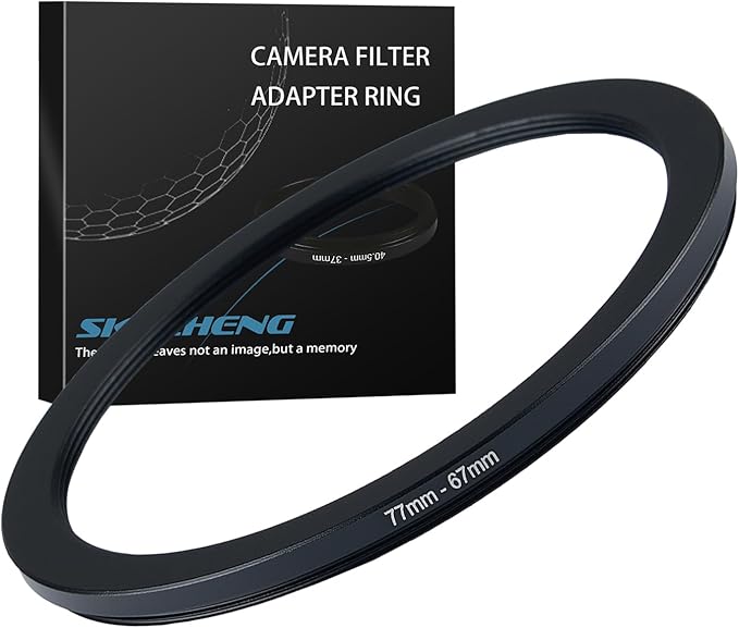 77mm to 67mm Step Down Ring Filter Adapter Metal Ring Step Down Rings Adapter Filter Compatible with All 67mm UV,CPL,ND,Lens Hood,Threaded Lens ect (77mm to 67mm)