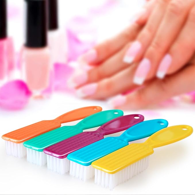 HOFASON 6 Pack Nail Brush for Cleaning Fingernails, Nail Brush Handle Grip Brush for Nail and Toenail Foot, Nail Dust Brush Manicure Pedicure Tools Scrubbing Brush Women Men Home Salon (Bright Colors)