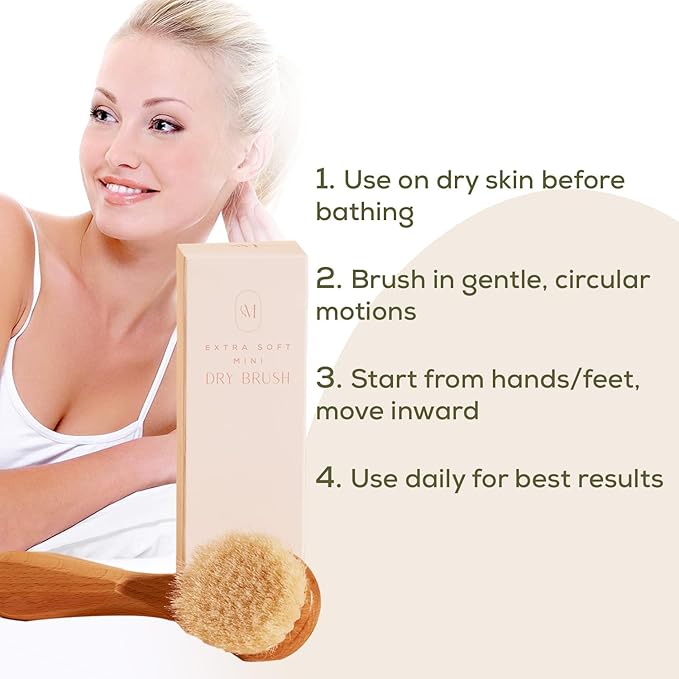 CSM Lymphatic Contour Face Brush - Soft Lymphatic Face Brush for Sensitive Skin with Goat Hair Bristles for Facial Lymphatic Drainage