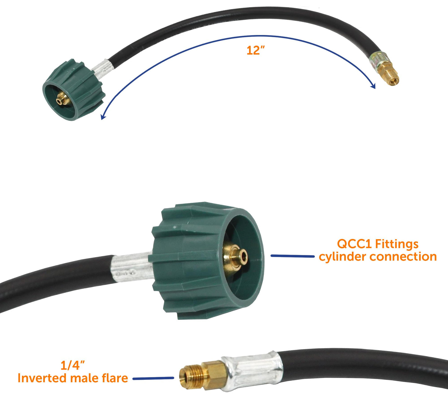 Flame King (KT12ACR-2) 2-Stage Auto Changeover LP Propane Gas Regulator With Two 12 Inch Pigtails For RVs, Vans, Trailers
