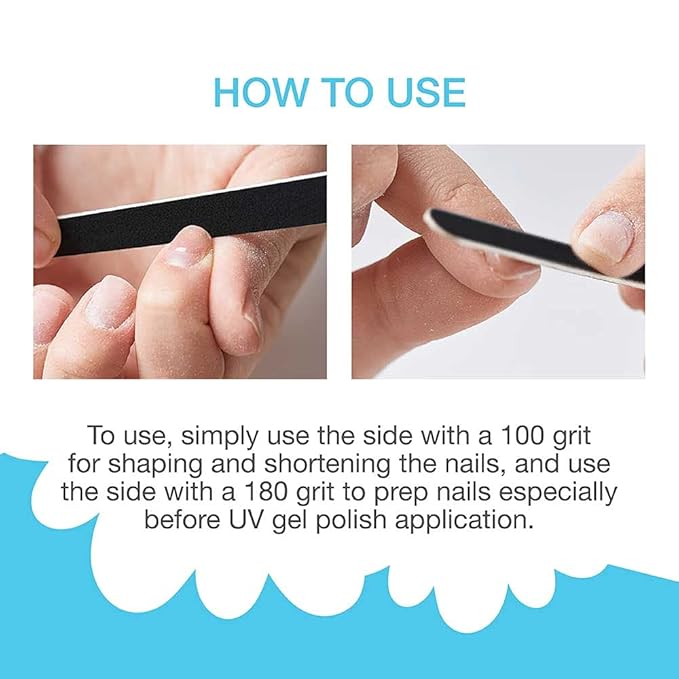 Flowery Disposable Nail File Black Wood CORE SIL/CARB 100 Files per Box