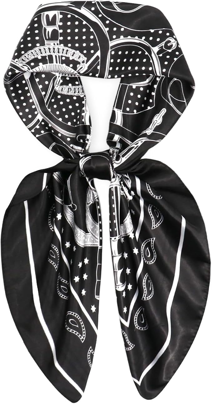 vimate 35" Square Silk Like Head Scarf - Women's Fashion Satin Scarf Bandana for Hair Wrapping at Night.