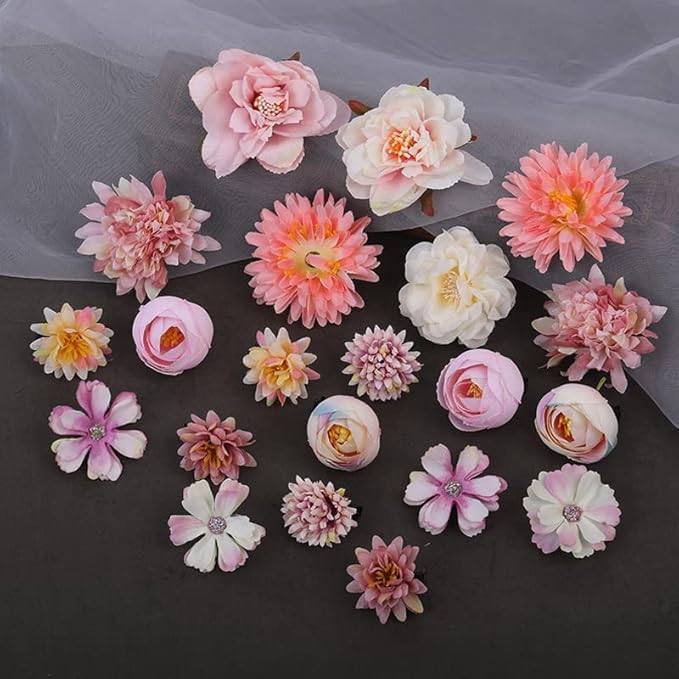 21 PCS Flowers Hair Accessories for Women and Girls Boho Hair Barrettes Clips Floral Rose Bride Headpiece for Wedding Festival