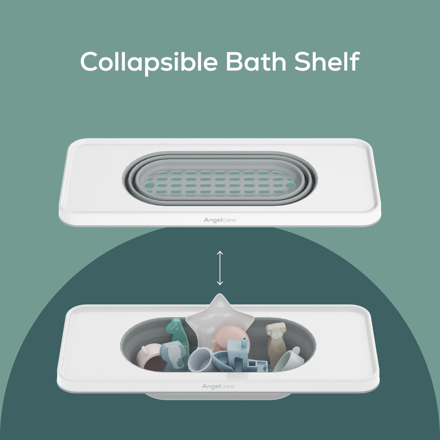 Angelcare Baby Bath Bundle — Ergonomic Bath Support + Collapsible Bath Shelf | Newborn Bath Seat & Organizer | BPA-Free, Space-Saving