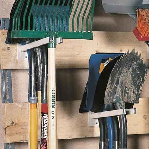 Gempler's Original Tool Rack for Shovels, Spades, Rakes, and Brooms, Steel, 12 in L x 1-1/2 in W x 4-1/2 in H (Black)