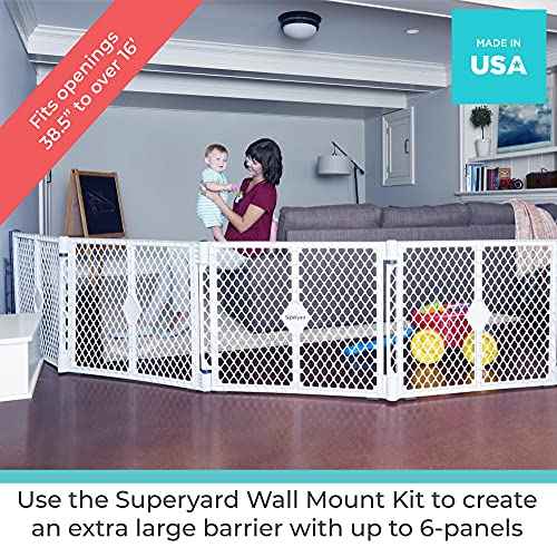 Toddleroo by North States - Superyard Wall Mount Kit: Play Yard Wall Mount Kit Compatible with Superyard or Colorplay Play Pens - Made in USA - Gray