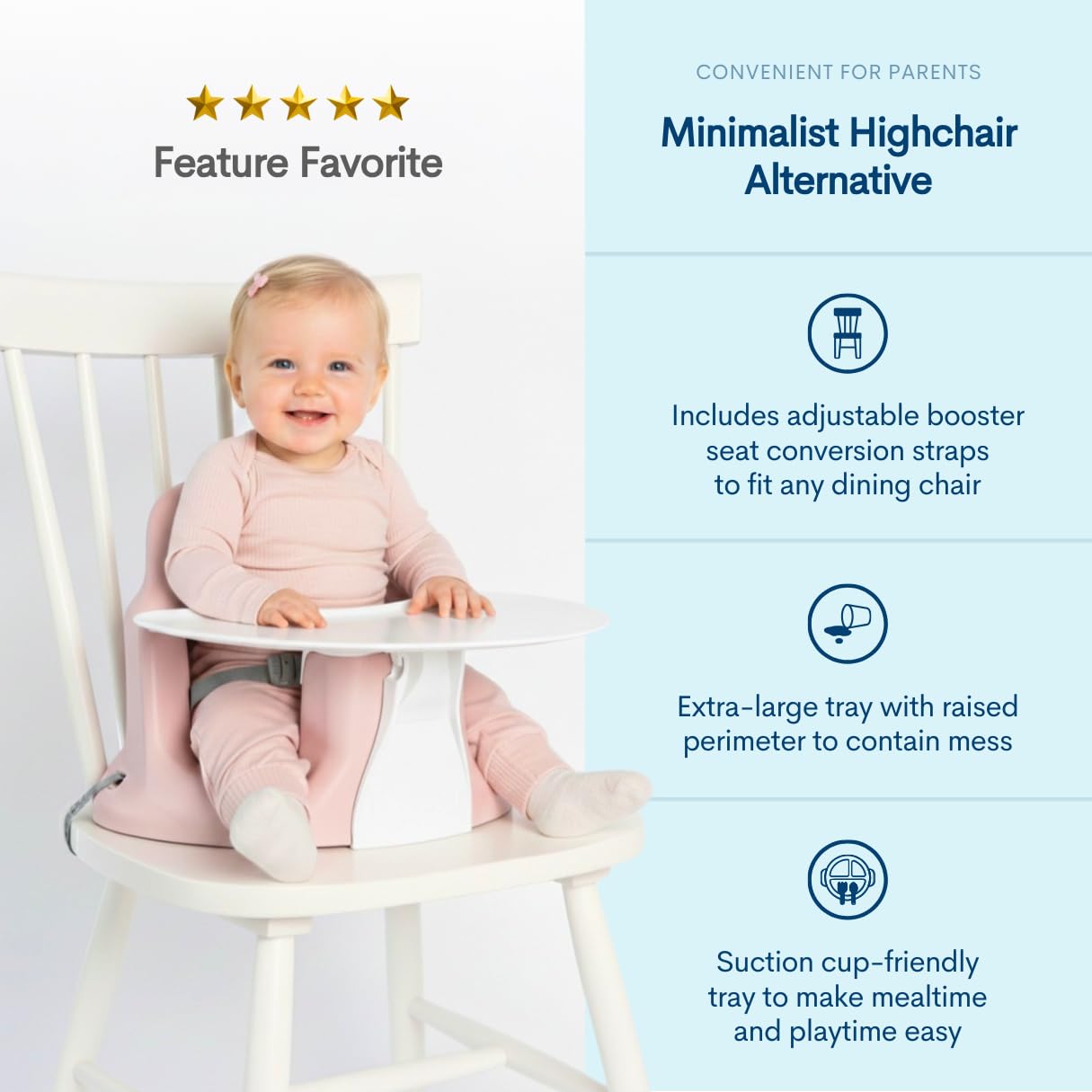 Upseat – The Original Ergonomic Baby Floor & Booster Seat with Tray, Developed with Physical Therapists for Upright Posture & Healthy Hip Development, 4–24 Months, Dishwasher-Safe Extra-Large Tray