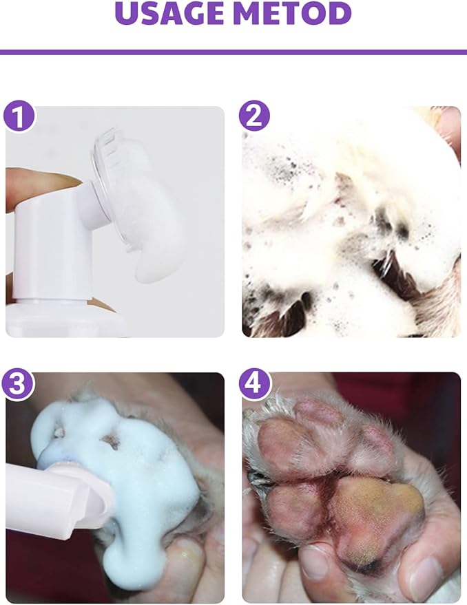 Magic Brush Paw Cleaner for Dogs & Cats, No-Rinse Foaming Pet Foot Washer with Built-in Scrubber Brush for Dirty, Muddy Paws – Suitable for Small, Medium & Large Dogs, Puppies, Kittens (5 fl oz)