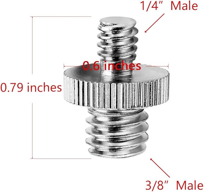 Anwenk Standard 1/4"-20 Male to 3/8"-16 Male Threaded Camera Screw Adapter Tripod Screw Converter, 1/4 to 3/8 (5 Pack)