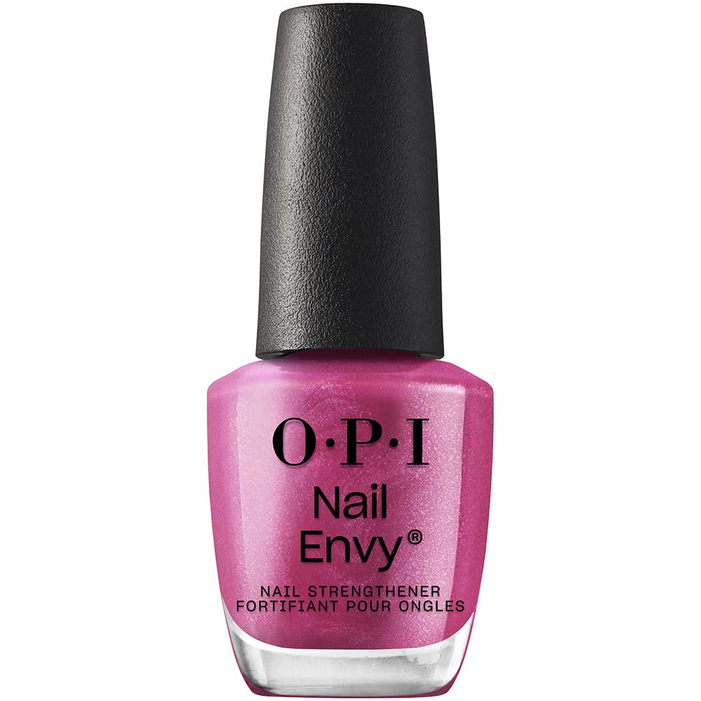 OPI Nail Envy Strengthener Powerful Pink | Opaque Bright Pink Pearl Strengthening Nail Polish Treatment | Strengthen Weak & Thin Nails